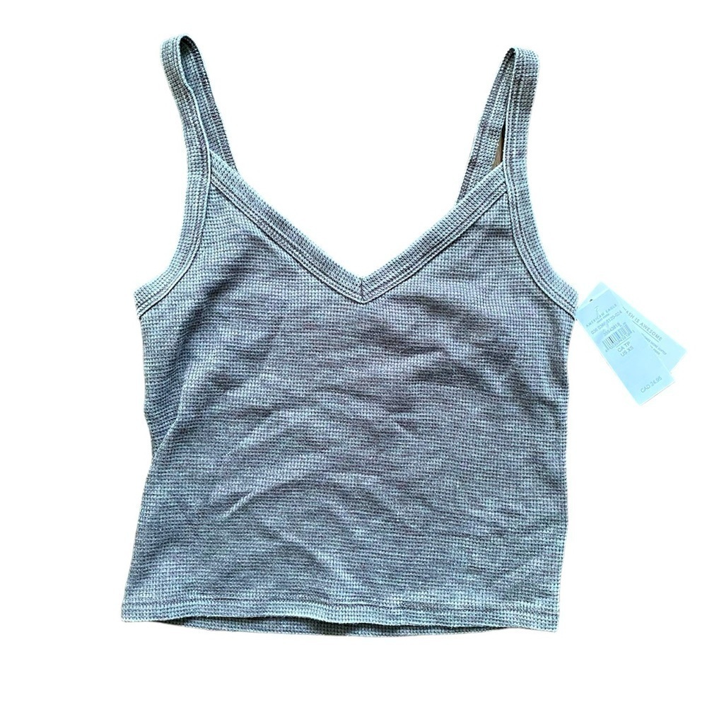 American Eagle Outfitters Gray V Neck Tank XS NWT